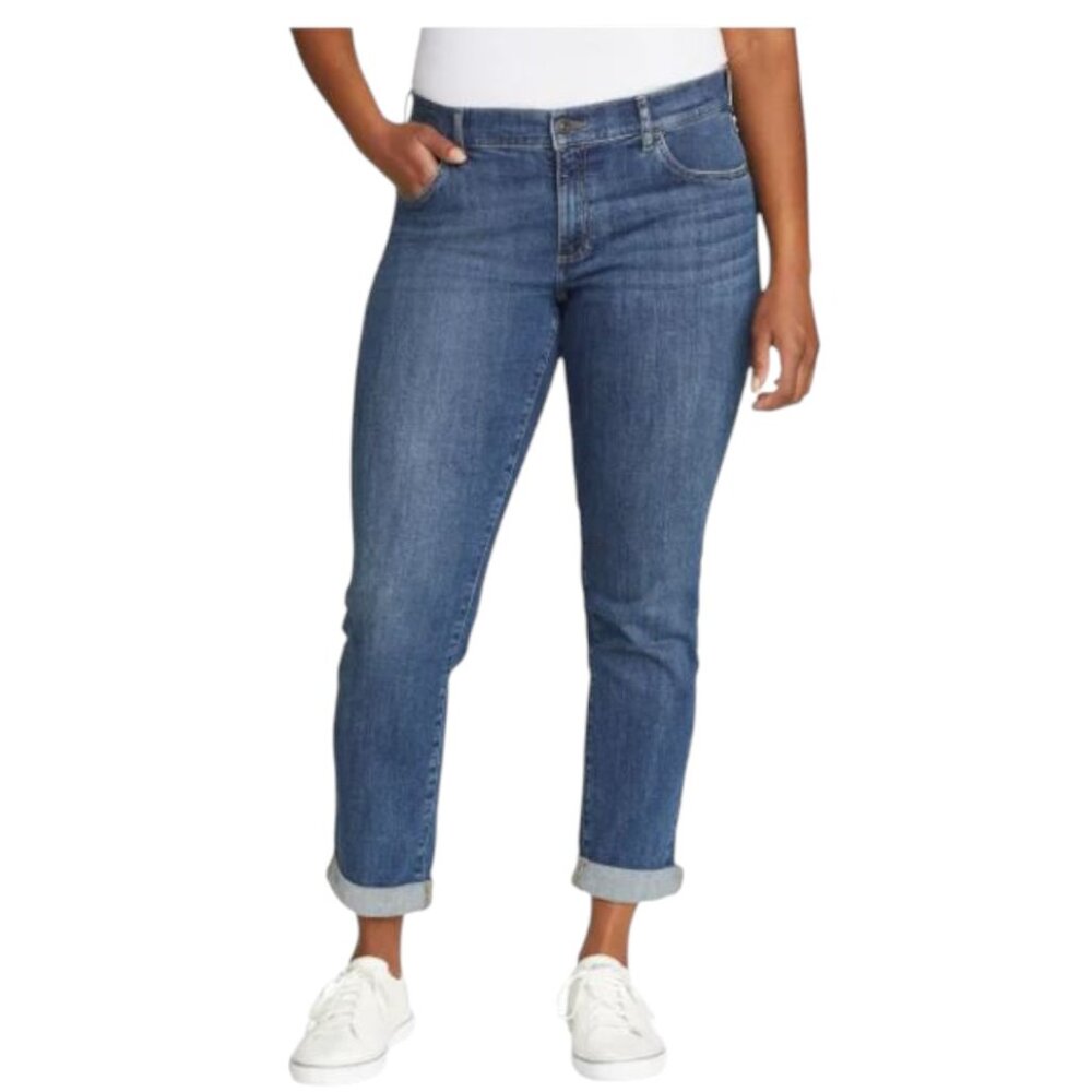 NEW Eddie Bauer Boyfriend Crop Jeans | Blue